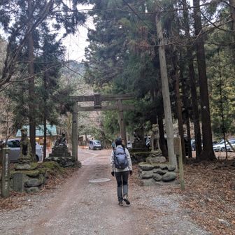 鳥居をくぐります
お山に入らせていただきます。奥にきれいなトイレがあります。