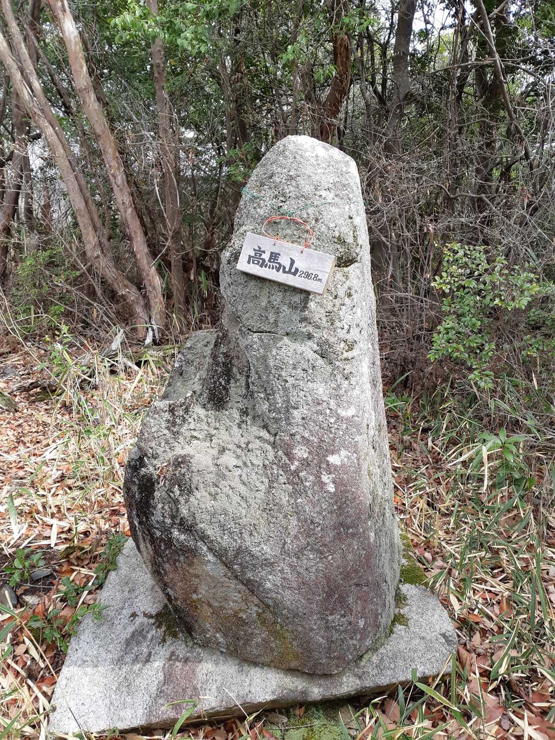 石仏に山頂標識。