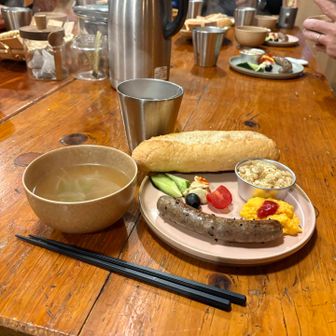 三俣山荘の朝食最高においしかった😊