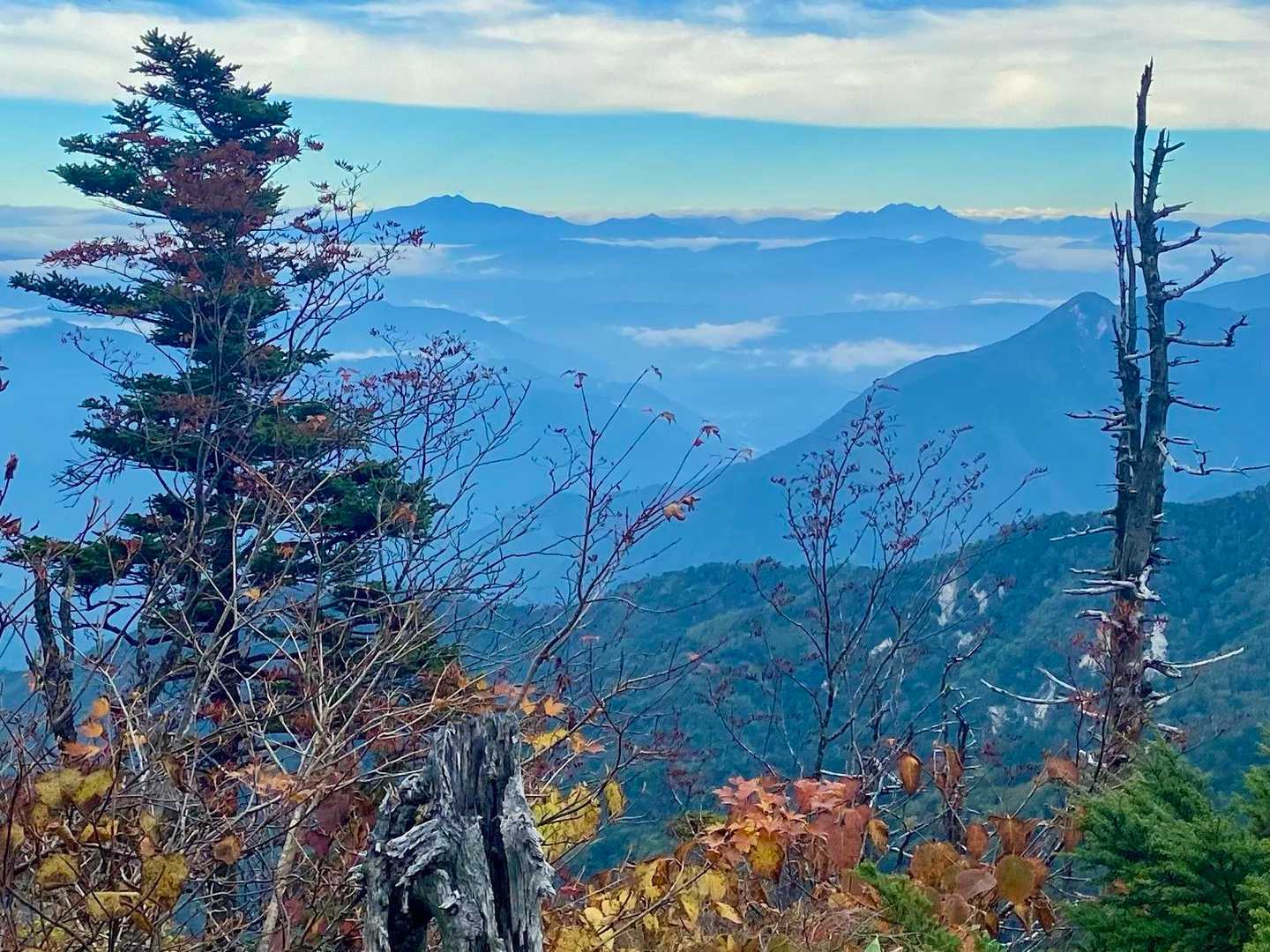 乗鞍岳と穂高の山々