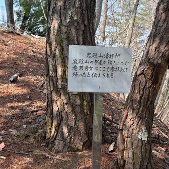 分岐から10分ほど降って、、、

👆岩殿山遥拝所（ようはいじょ）
看板から少しだけ(20秒)登ると、、