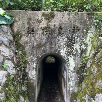 千と千尋的な登山口のトンネル。