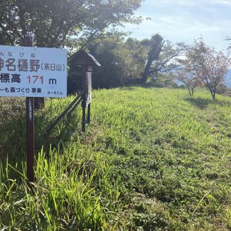 神名樋野（茶臼山）登頂
171m

毎週末登っているという
おじさまが教えてくれました

👱‍♂️ この山は
360度見渡せるからね