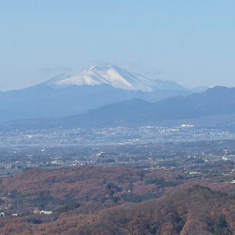 雪が積もる浅間山、きれいです　