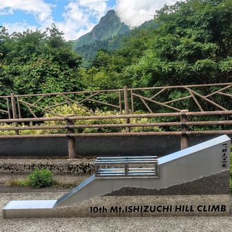 モニュメント前からの石鎚山