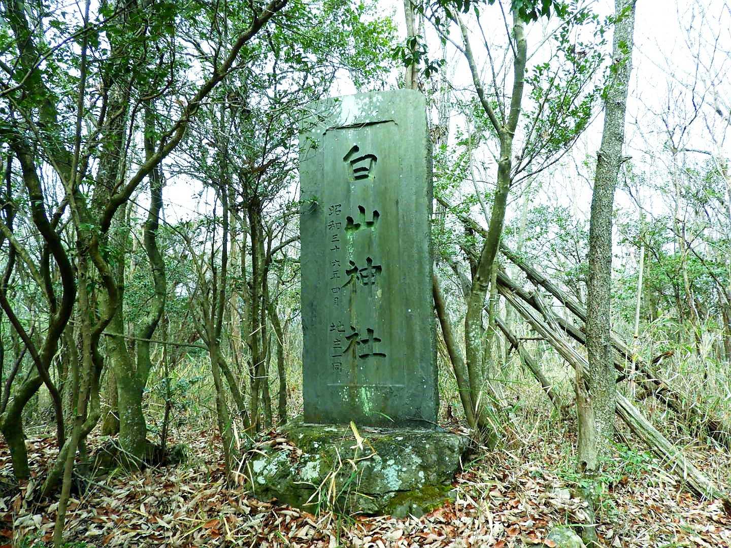 「丸山」山頂‼️
どうやら此処が山頂のようです。
今は神社の石碑しか残っていません。