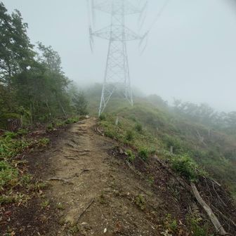登山中　山頂まで3カ所　鉄塔があります