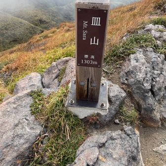 登頂しました。少しガスが、開けてきました。