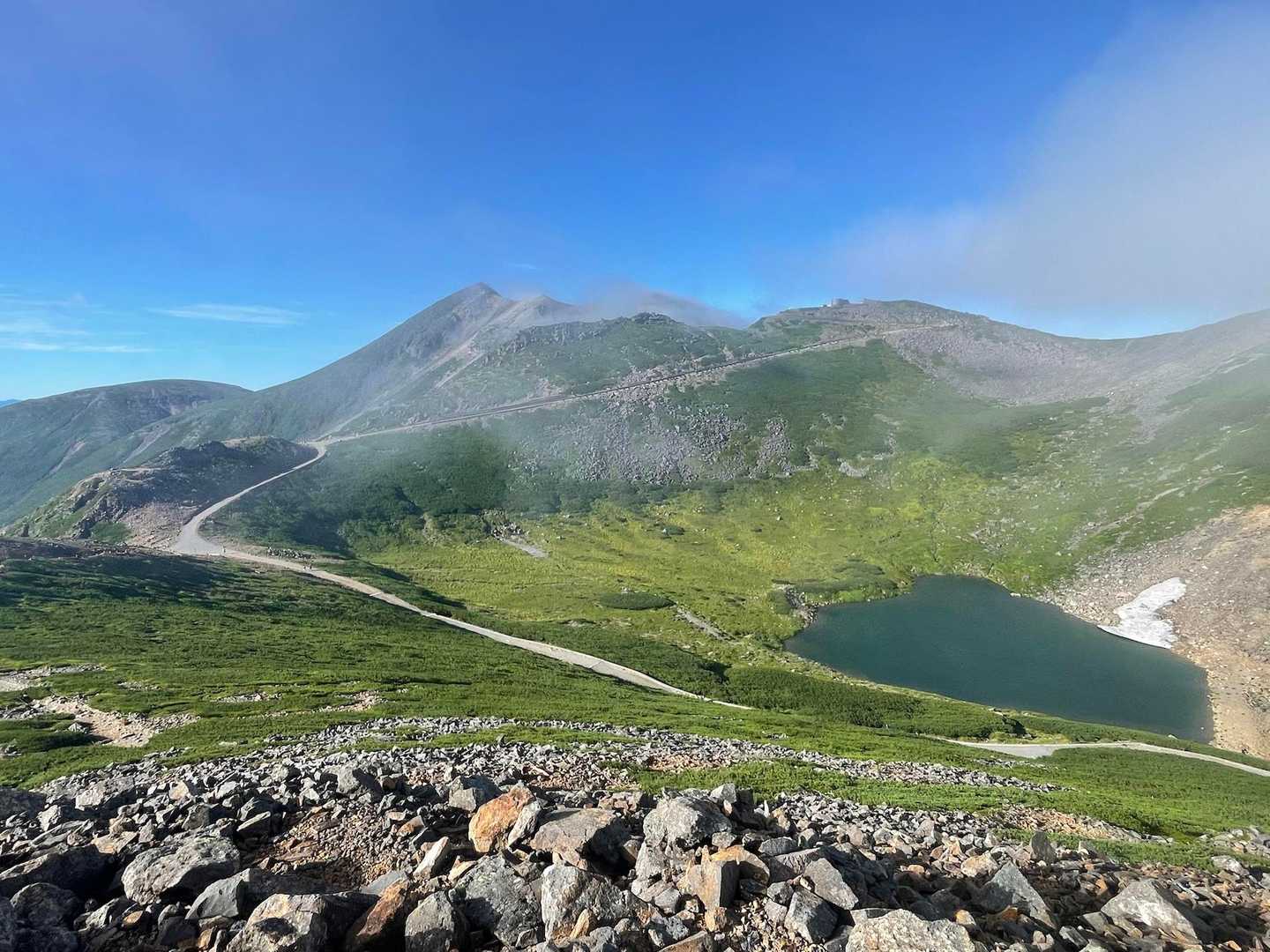 乗鞍山頂バス停-富士見岳口-剣ヶ峰口-蚕玉岳 往復コースの写真