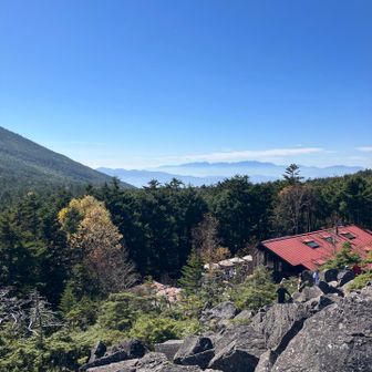 岩登り🪨上から高見石小屋の眺め
