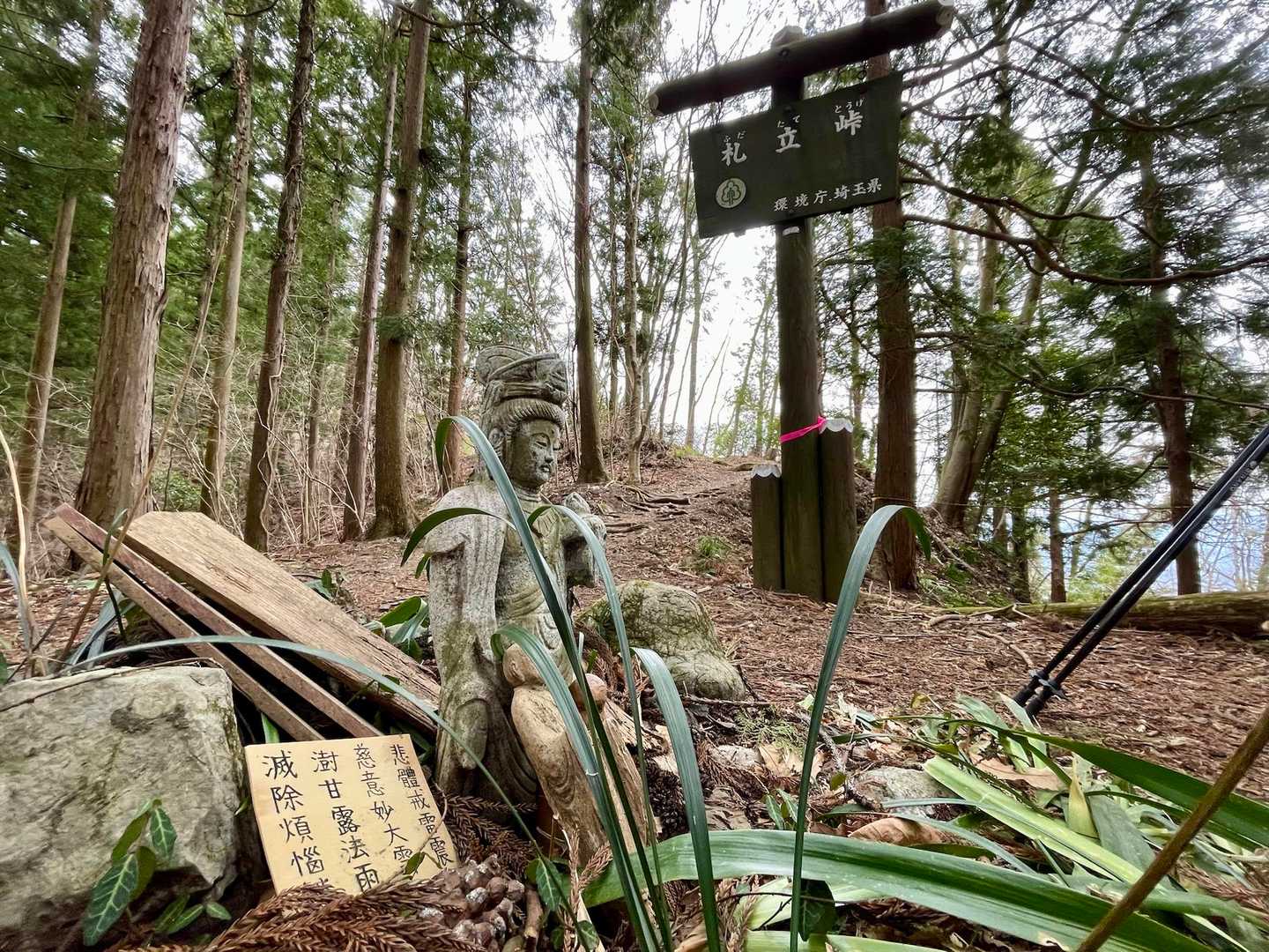 印象的な表情。麓に水潜寺があるためか、ルート上に祠や仏像が多い。