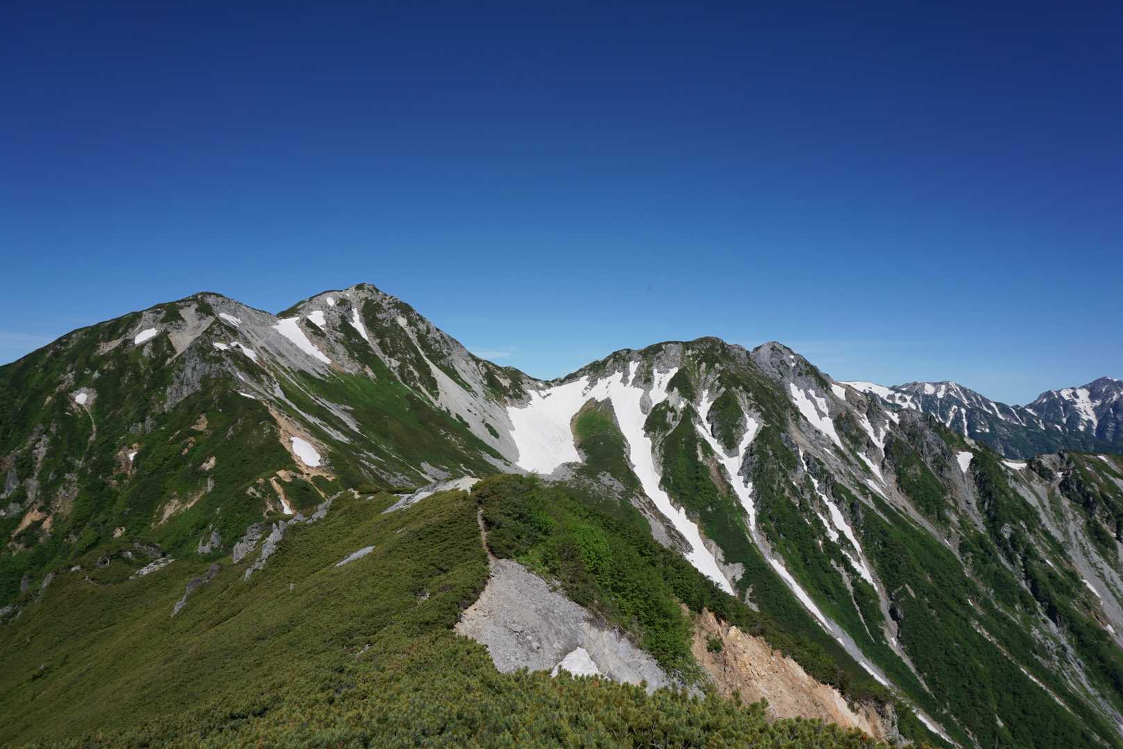 扇沢バス停-針ノ木峠-蓮華岳-北葛岳-七倉岳 縦走コースの写真