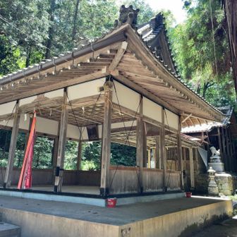 上山天満天神社に到着　お参りして下ります