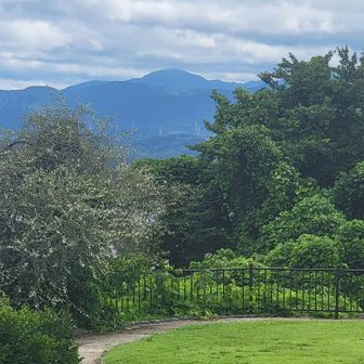 見晴らし展望台から見た大門山⛰️
山頂には犀川大橋で見た時にはなかった雲がかかってるので天気が悪そう☁