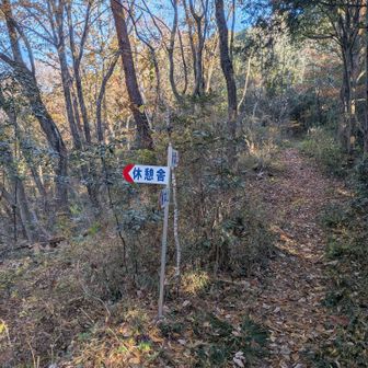 左に休憩舎があるらしいが、直進して秋葉山方向へ。