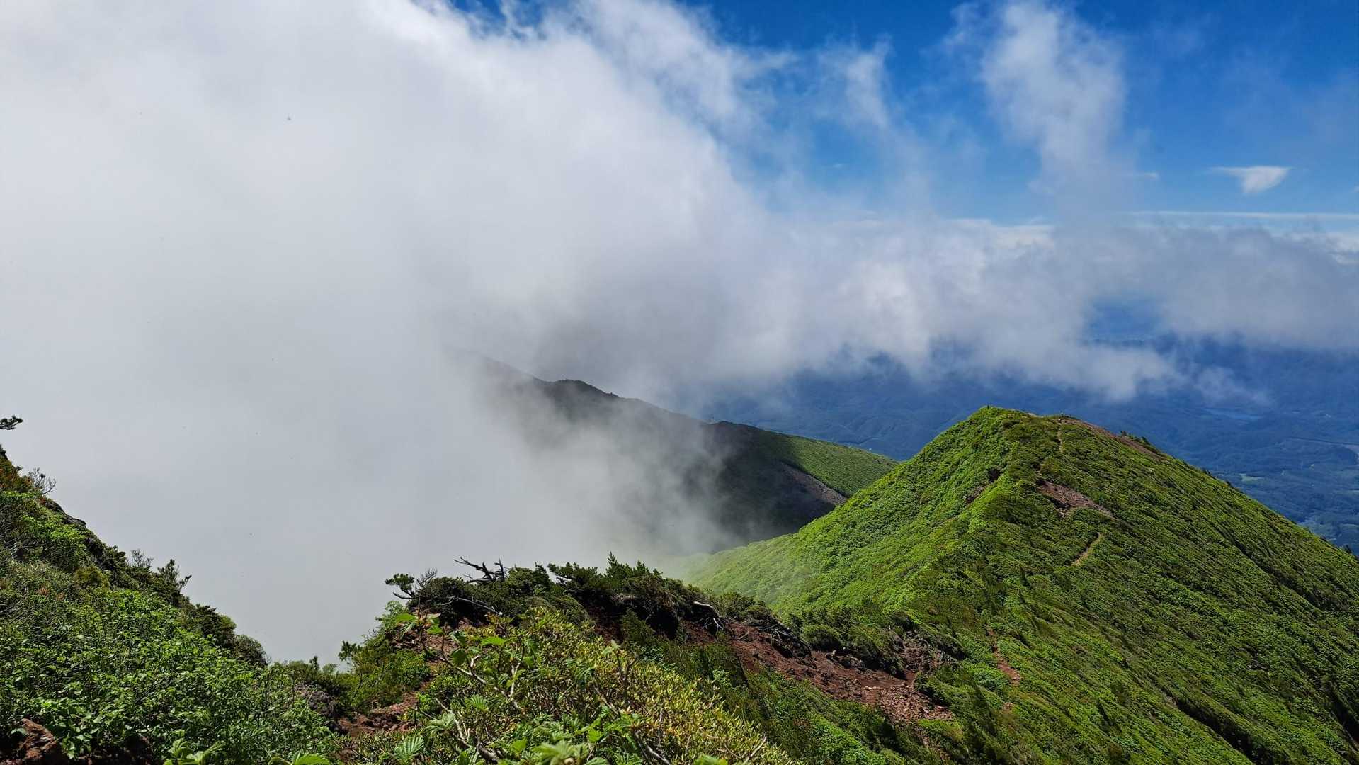 白石女子校小屋跡-不忘山-南屏風岳-水引入道 縦走コースの写真