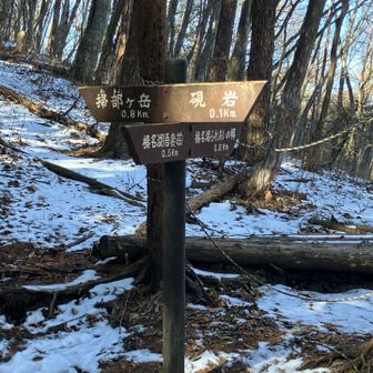 掃部ヶ岳と硯岩の分岐。一旦、硯岩行きます