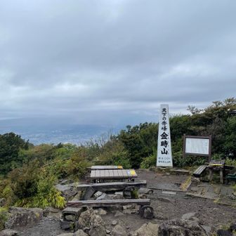金時山着
富士山は、雲の中😭