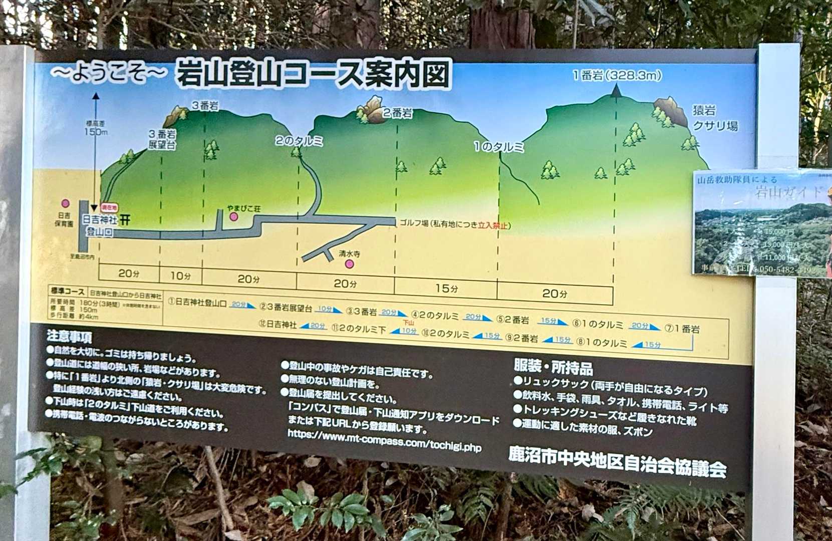 3番岩→2のたるみ→2番岩→1のたるみ→1番岩(頂上)→猿岩(ラスボス)