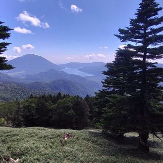 山頂からの中禅寺湖方面眺望