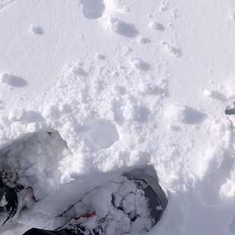 今日は、スノーシュー　　雪重くズブズブ