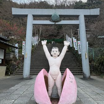 桃太郎神社、今回は太平山を通りませんでした。