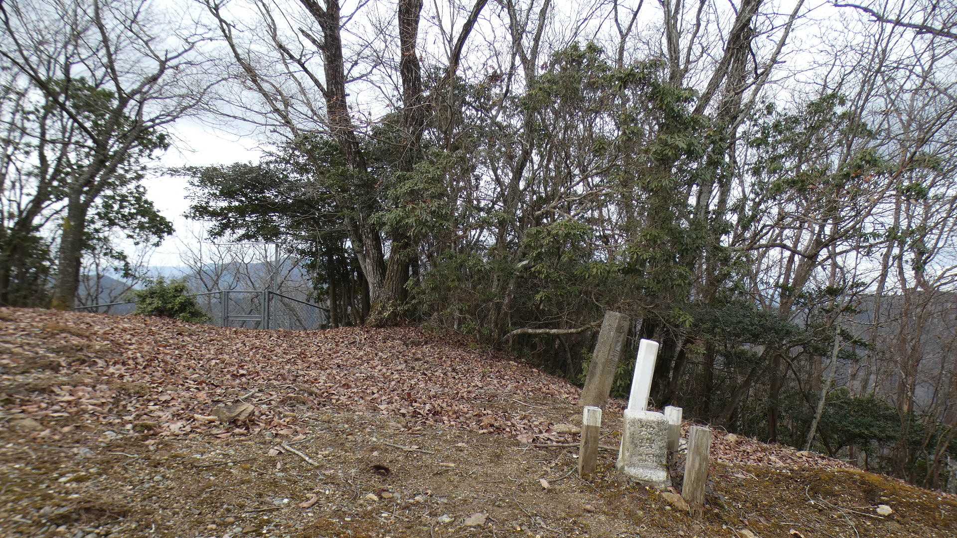四等三角点
基準点名：螺山（にしやま）

保護石ならぬ、保護棒？
これがあれば標石踏まれにくそう。

あちこち付けて回ってやろうかな。
それよりも鹿よけネットの方がいいかな。