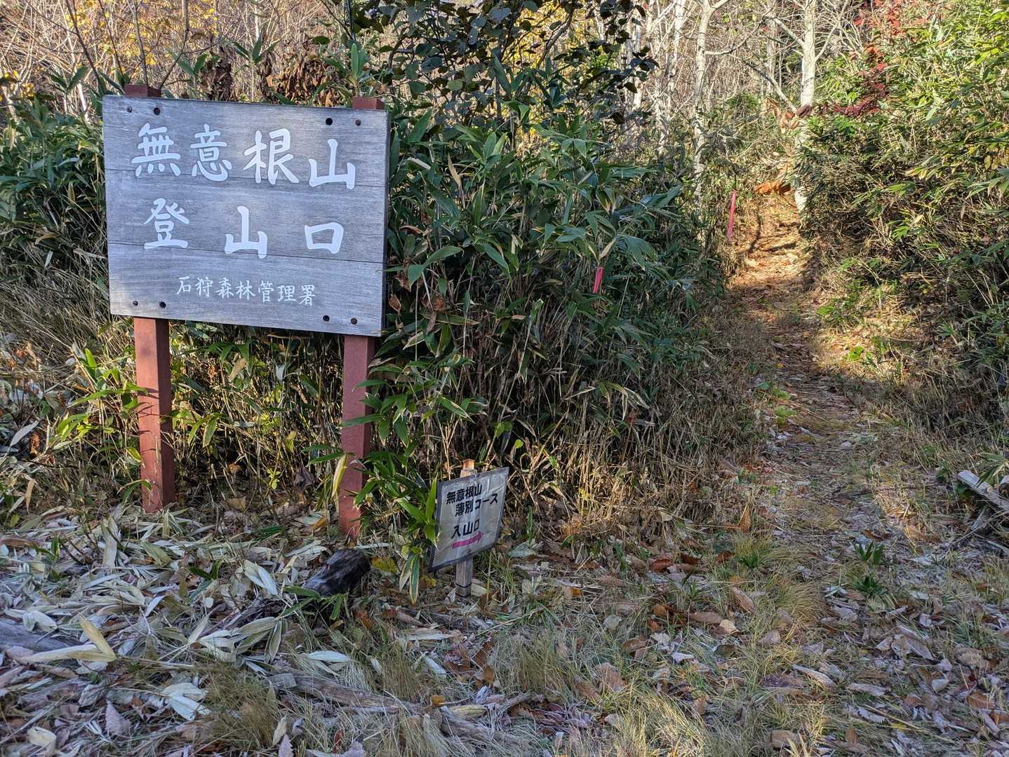 林道歩いてるやっと登山口。