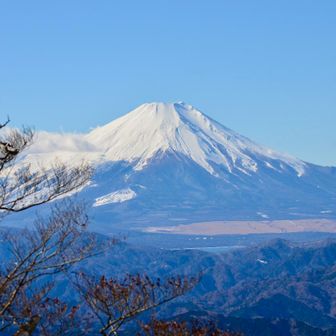 振り返ると富士山