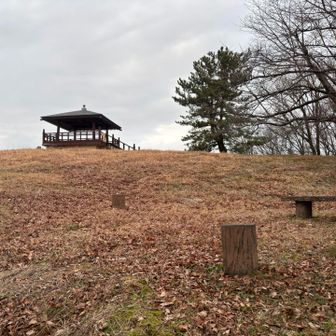 山頂手前のイス、テーブル、なんかいい。
ソロの私には少し席が多いがいい。