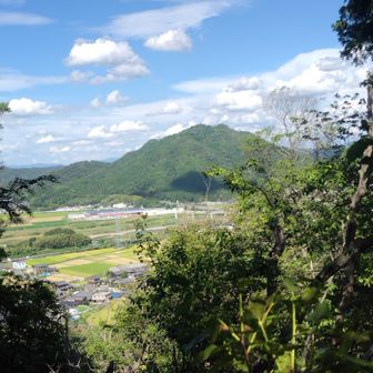 伊勢落に下りる登山道の途中から菩提寺山が見えます✨