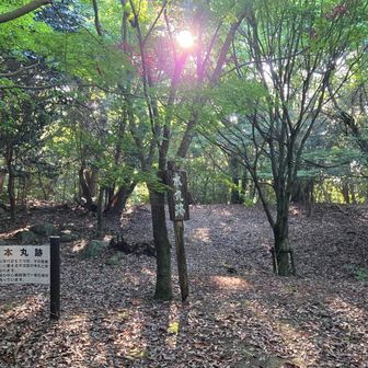 本丸跡に朝陽