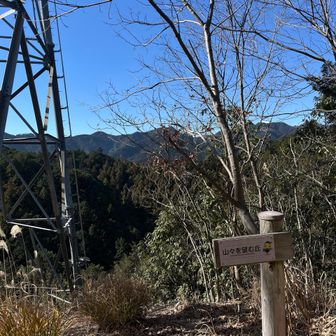 YAMAP地図に展望ポイントとなってる山々を望む丘からの展望
秩父方面の山