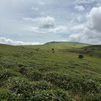 遠くに車山の観測所が見える。