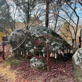 飯盛山山頂には磐座が鎮座していました🙏