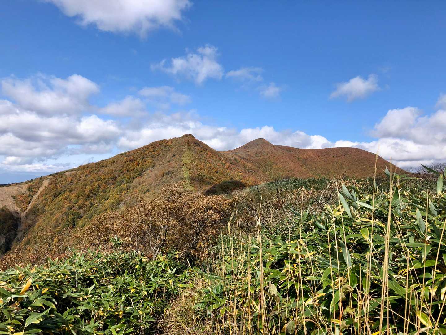 トンガリ山（左側）のトンガリが見えてきた。
