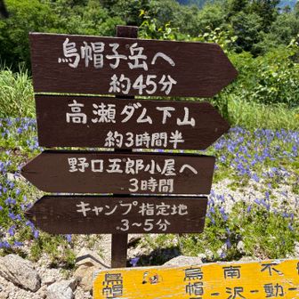 高瀬ダムまで3.5時間では、七倉荘15:05に間に合うはずもなくバスで帰るのは断念。