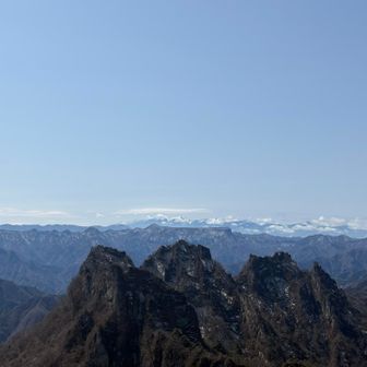 これから向かう東岳に中之岳！
