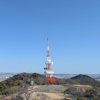 展望台の上からの電波塔、都心方面まで見える✨