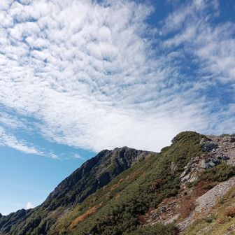 北岳を振り返る。
空も秋だねぇ🍂