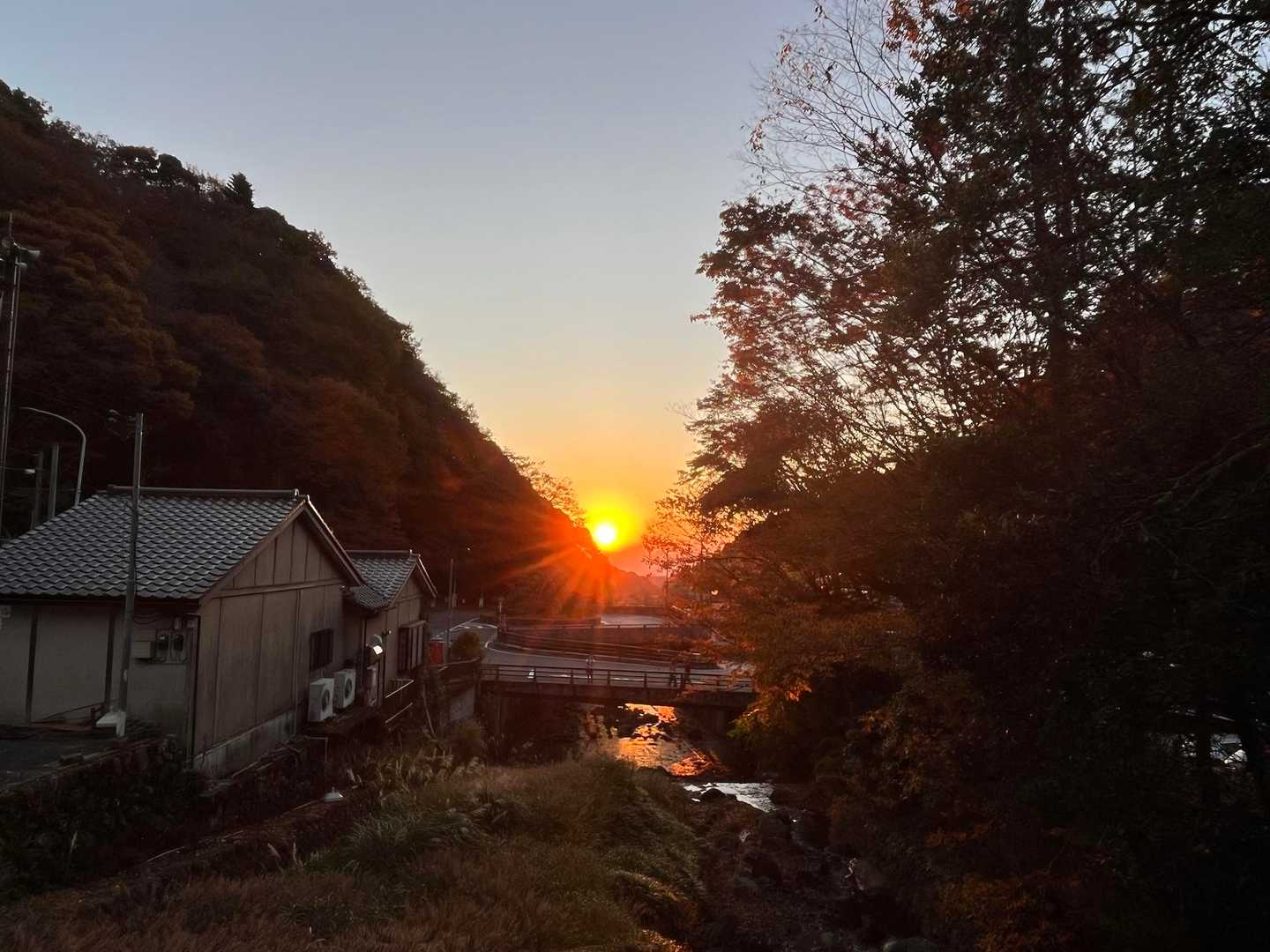 ちょうど朝日が昇ってきた🎶