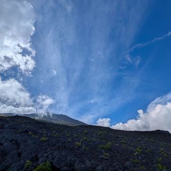 富士山頂は見えてる。
雨降る前に下山できるかも。