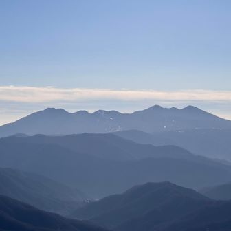 目の前に存在感ある山が！
これは釈遡ヶ岳かな？