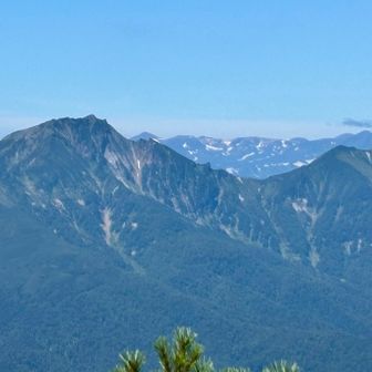 ニペソツ拡大。山肌の感じというか、北アルプスの山むたいな雰囲気を持っているよなぁ。
