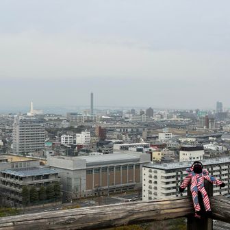 瀬戸大橋がうっすらと