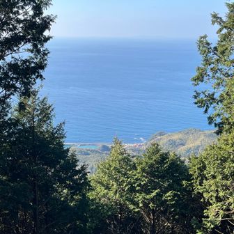 写真ではわからないけどうっすら見島が見えます