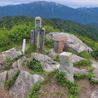 鍬崎山登頂！
奥に見える山は薬師岳🏔️
