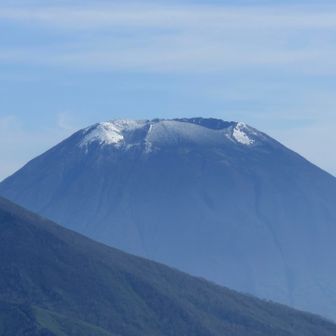 羊蹄山アップで🤩お鉢には雪が❄️