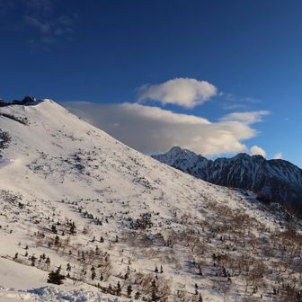 西穂の奥に前穂