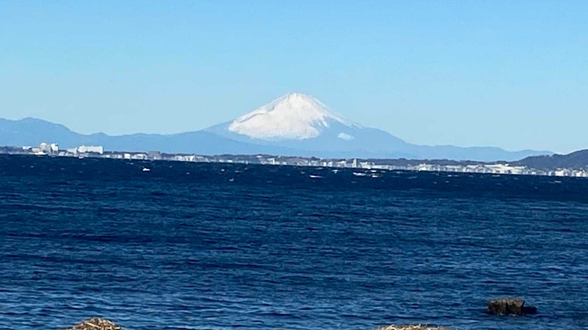 浜金谷海浜公園から見えた富士山です